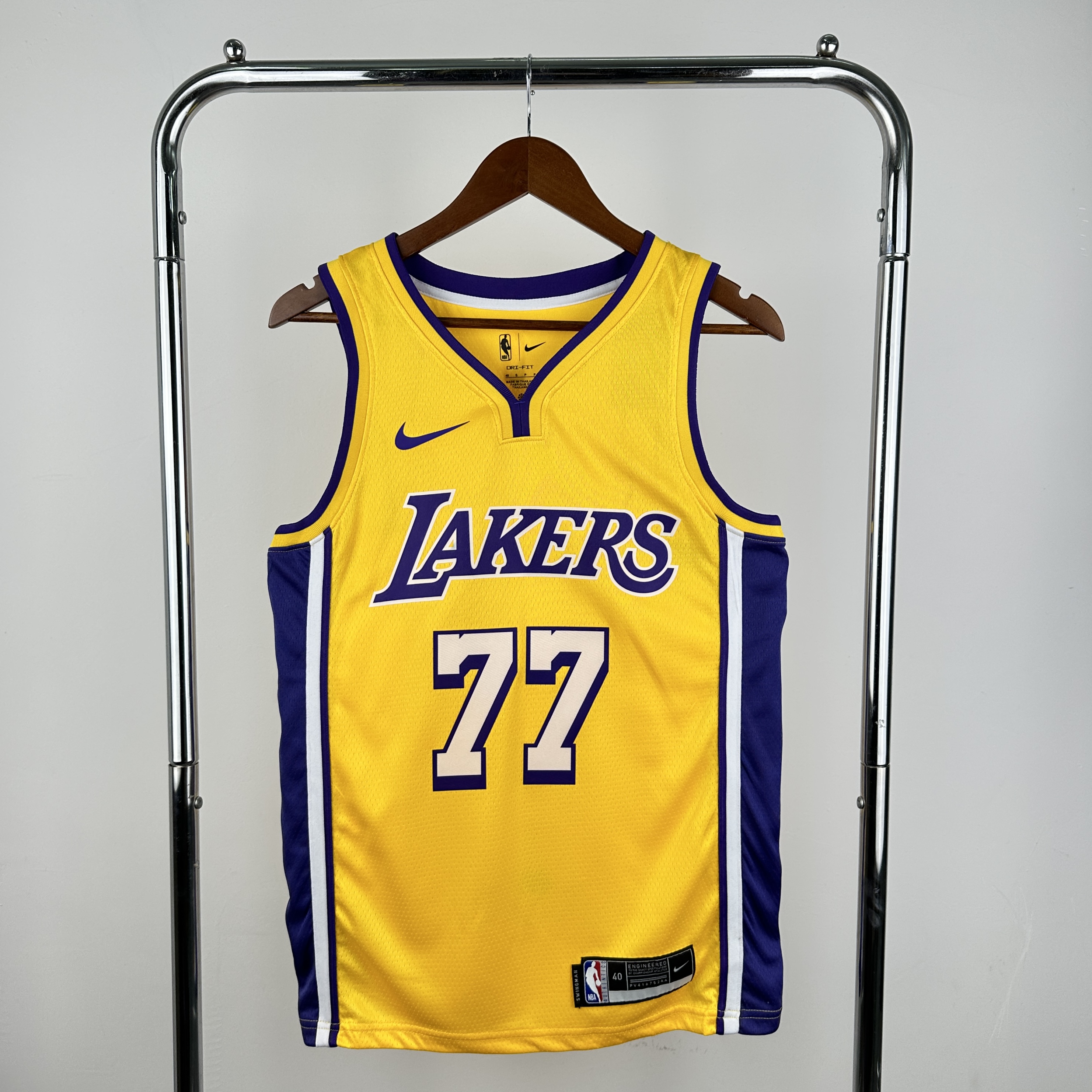 Men Los Angeles Lakers #77 Doncic Yellow Season Nike 2025 NBA Jersey style 2